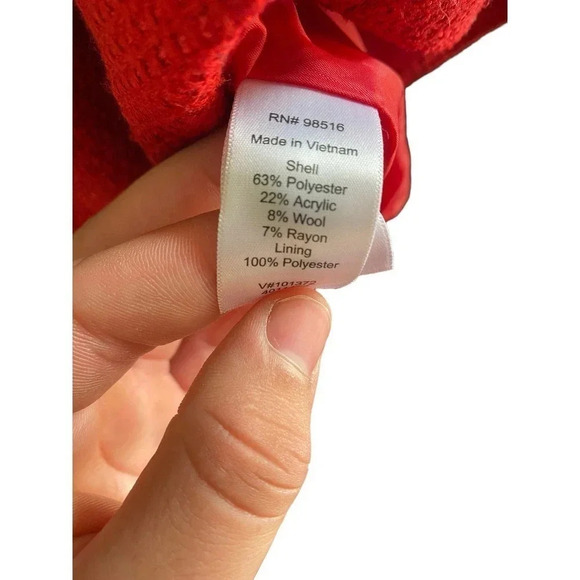 Coldwater Creek Women's Red Knit Long Sleeve Button Down Jacket Size PXL (18) - Picture 5 of 5